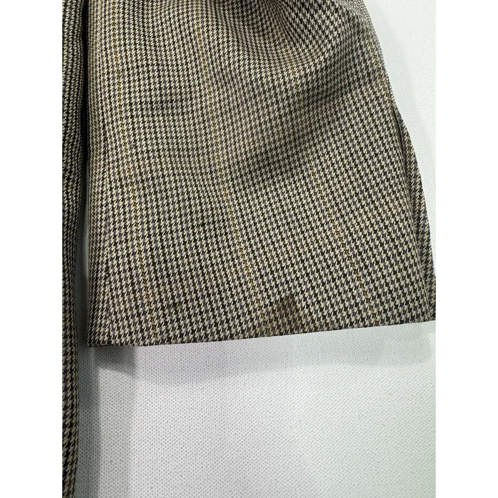 Jos A Bank 46R Brown Houndstooth Wool Sport Coat Blazer Traveler Tailored Fit